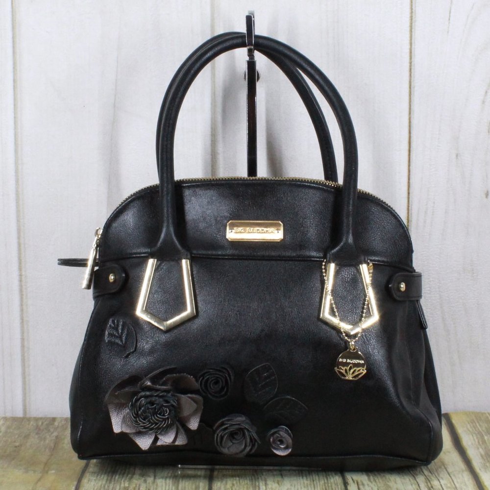 BIG BUDHHA Vegan Leather 3D Floral Tote Handbag - Picture 2 of 13